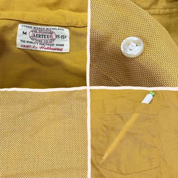 Vintage mustard yellow short sleeve polo top. - Picture 4 of 4